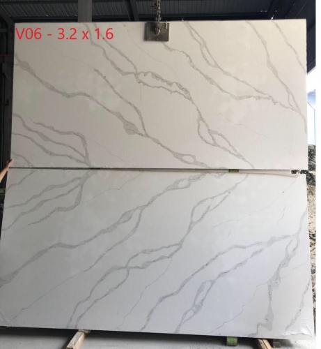 KT06 Tranh Đá Quartz trắng Vân